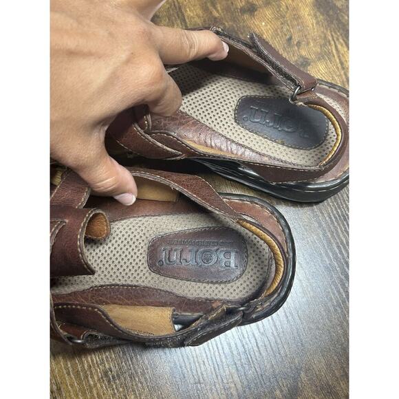Born Fisherman Sandals Mens 13 Brown Leather Comfort Gorpcore Hiking Minimalist - Picture 7 of 12
